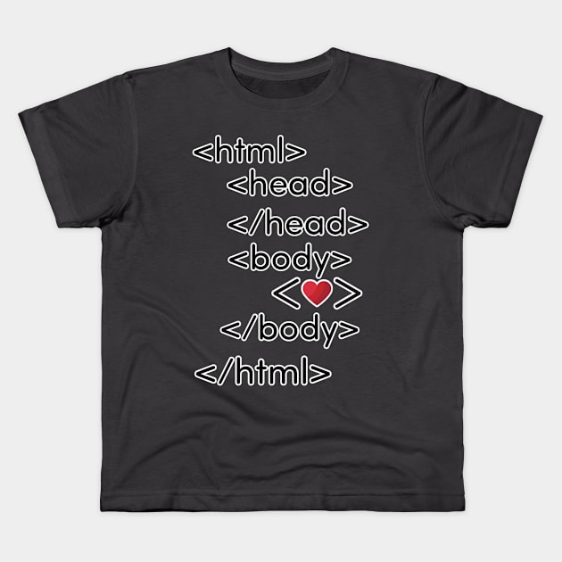 programmer's heart Awesome Design Kids T-Shirt by Shop-Arts